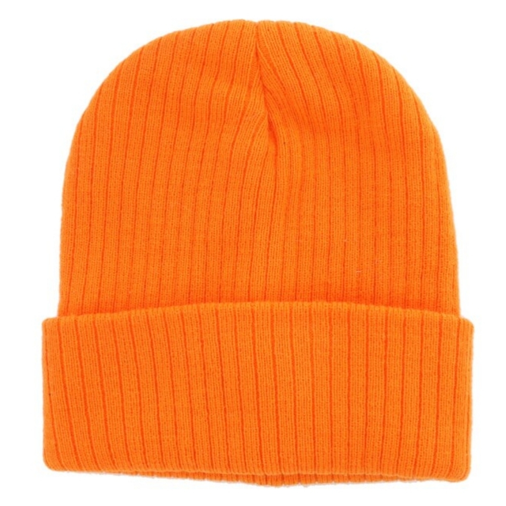 Pugs Cable Knit Foldover Beanie Bright Orange OS